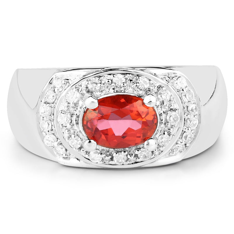 Bids.com 1.37 Carat Genuine Pink Topaz and White Cubic Zirconia .925 Sterling Silver Ring Rings