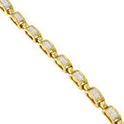 Bids.com 10K Yellow Gold 2.0 Cttw Invisible-Set Princess Cut Diamond Rectangular Link Bracelet (I-J Color, SI2-I1 Clarity) - 7" Bracelets