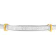 Bids.com 14K Two-Toned Gold Princess Cut Diamond Fashion Bangle (1 cttw, H-I Color, SI1-SI2 Clarity) Bracelets