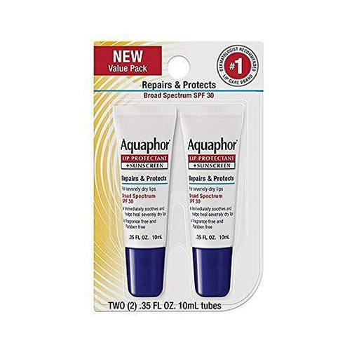 Aquaphor Aquaphor Lip Repair & Protect SPF 30 Dual Pack 2 - 0.35 Ounce Tubes Sunscreen