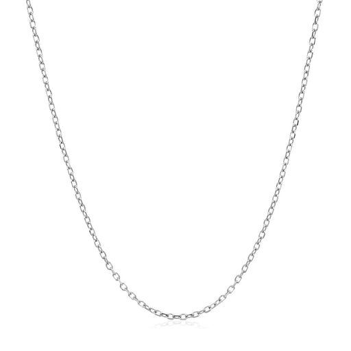 Bids.com 14k White Gold Faceted Cable Link Chain 1.3mm Necklaces