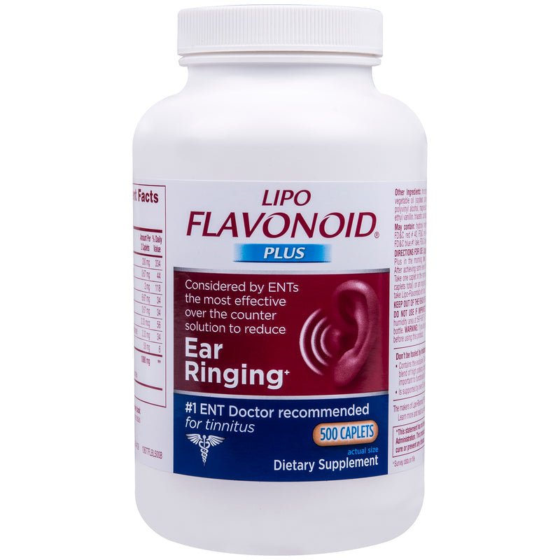 Lipo-Flavonoid Lipo-Flavonoid Plus Ear Health Supplement For Tinnitus, 500 Caplets Vitamins & Supplements White Smoke