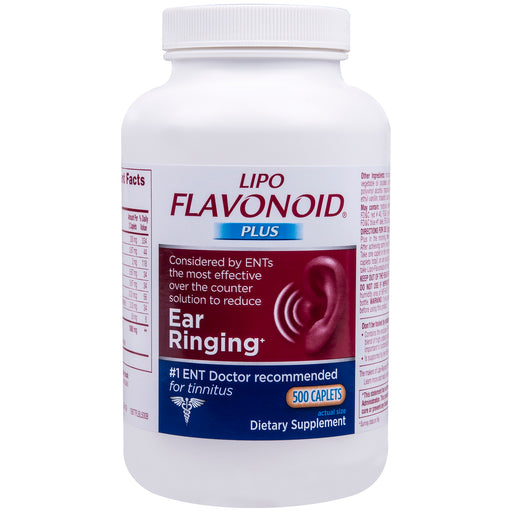 Lipo-Flavonoid Lipo-Flavonoid Plus Ear Health Supplement For Tinnitus, 500 Caplets Vitamins & Supplements White Smoke