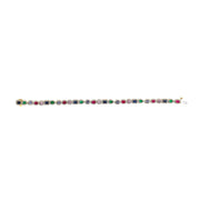 Bids.com 14K Yellow Gold Multi-Gemstone  and Diamond Halo Rainbow Tennis Bracelet Bracelets