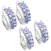 Bids.com 3.92 Carat Genuine Tanzanite .925 Sterling Silver Earrings Earrings