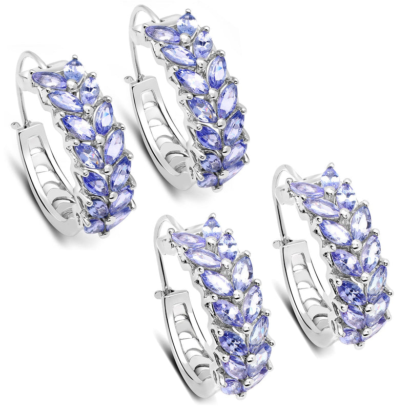 Bids.com 3.92 Carat Genuine Tanzanite .925 Sterling Silver Earrings Earrings