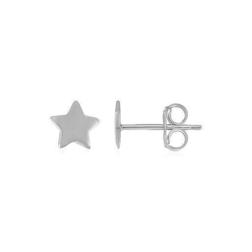 Bids.com 14k White Gold Post Earrings with Stars Earrings