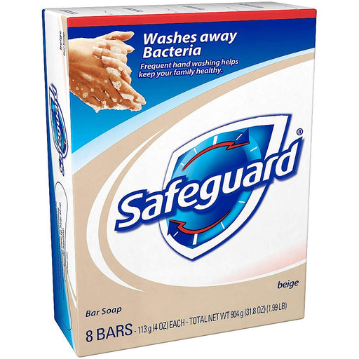 Safeguard Safeguard Antibacterial Bar Soap, Beige Scent, 4 oz Bars (8 Count Pack) Bar Soap