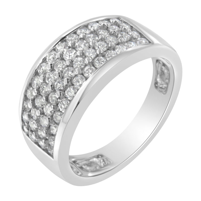 Bids.com 14K White Gold Round Cut Diamond Ring (1.0 Cttw, H-I Color, SI2-I1 Clarity) - Size 6-1/2 Rings