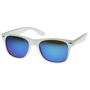 zeroUV Retro Horned Rime Sunglasses With Flash Mirror Lenses 8075 Sunglasses