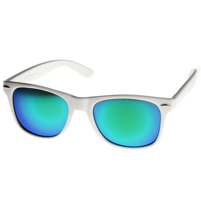 zeroUV Retro Horned Rime Sunglasses With Flash Mirror Lenses 8075 Sunglasses