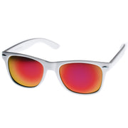 zeroUV Retro Horned Rime Sunglasses With Flash Mirror Lenses 8075 Sunglasses