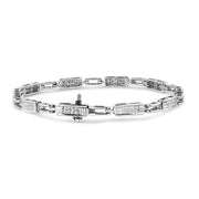 Bids.com 14K White Gold 1.0 Cttw Invisible Set Princess Cut Diamond Alternating Station and Link Tennis Bracelet (I-J Color, I1-I2 Clarity) - Size 7.25" Inches Bracelets