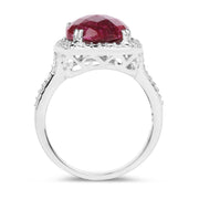 Bids.com 7.60 Carat Dyed Ruby .925 Sterling Silver Ring Rings