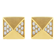 Bids.com 14K Yellow Gold 1/4 Cttw Diamond Pyramid Stud Earring (G-H Color, SI1-SI2 Clarity) Earrings