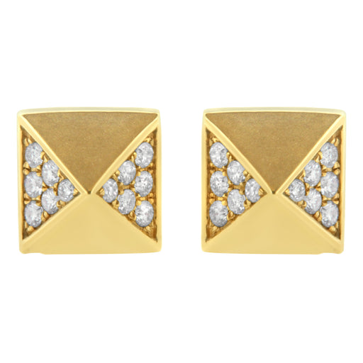 Bids.com 14K Yellow Gold 1/4 Cttw Diamond Pyramid Stud Earring (G-H Color, SI1-SI2 Clarity) Earrings