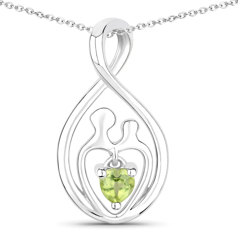 Bids.com 0.15 Carat Genuine Peridot .925 Sterling Silver Pendant Pendants