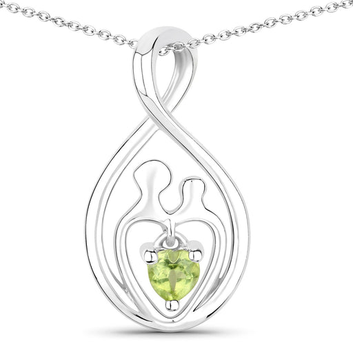 Bids.com 0.15 Carat Genuine Peridot .925 Sterling Silver Pendant Pendants