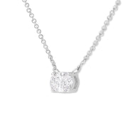 Bids.com IGI Certified 10K White Gold 1/2 cttw Lab Grown Oval Shape Solitaire Diamond East West 18" Pendant Necklace (E-F Color, VS1-VS2 Clarity) Necklaces