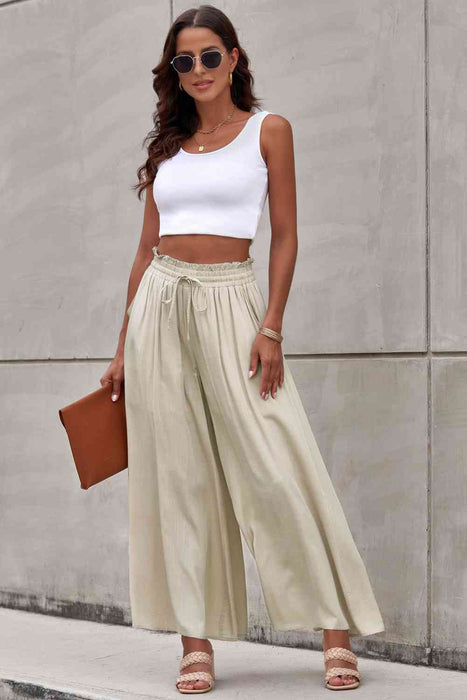 Drawstring Waist Wide Leg Pants by VYSN