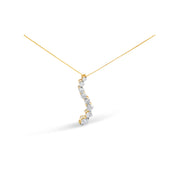 Bids.com AGS Certified 14k White Gold 3.0 Cttw Baguette and Brilliant Round-Cut Diamond Journey 18" Pendant Necklace (F-G Color, I1-I2 Clarity) Necklaces