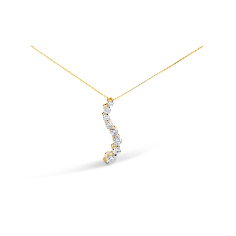 Bids.com AGS Certified 14k White Gold 3.0 Cttw Baguette and Brilliant Round-Cut Diamond Journey 18" Pendant Necklace (F-G Color, I1-I2 Clarity) Necklaces