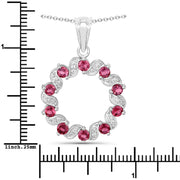 Bids.com 1.30 Carat Genuine Pink Tourmaline and White Topaz .925 Sterling Silver Pendant Pendants