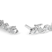 Bids.com 14K White Gold 2.00 Cttw Diamond Cluster and Spiral Link Bracelet (I-J Color, I1-I2 Clarity) - 7" Bracelets