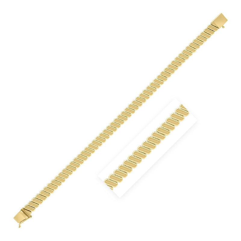 Bids.com 14k Yellow Gold Rib Link Bracelet (7.00 mm) Bracelets