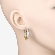 Bids.com 2.66 Carat Genuine Blue Topaz and White Topaz .925 Sterling Silver Earrings Earrings