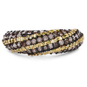 Bids.com 1.25 Carat Genuine Champagne Diamond and Yellow Diamond .925 Sterling Silver Ring Rings