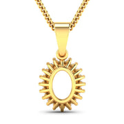 Bids.com 0.13 Carat Genuine White Diamond 14K Yellow Gold Semi Mount Pendant - holds 8x6mm Oval Gemstone Pendants