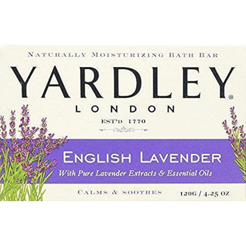 Yardley Yardley London English Lavender Bar Soap with Essential Oils, 4 oz (4-Pack) Bath & Body