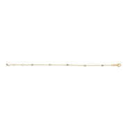 Bids.com 14K Yellow Gold Alternating Green Emerald and Diamond Bezel Station Chain Bracelet - Size 7.5 inch Bracelets