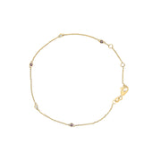 Bids.com 14K Yellow Gold Alternating Red Ruby and White Diamond Bezel Station Chain Bracelet (I-J Color, SI2-I1 Clarity) - 7.5" Inches Bracelets