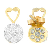 Bids.com 14K Yellow Gold 1ct. TDW Round-cut Diamond Earrings (I-J,SI2-I1) Earrings