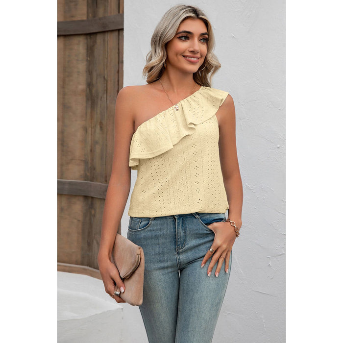 Eyelet One-Shoulder Tank