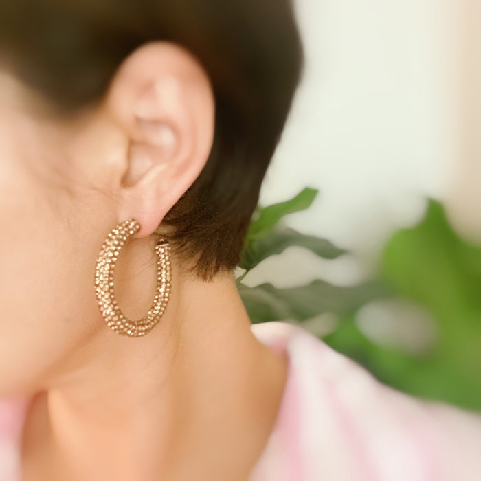 Retro Bling Hoop Earrings