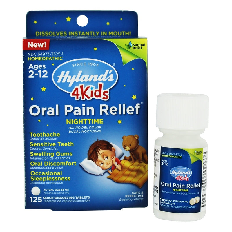 Hyland's Hyland's 4 Kids Nighttime Oral Pain Relief Tablets, 125 Tablets Health Care