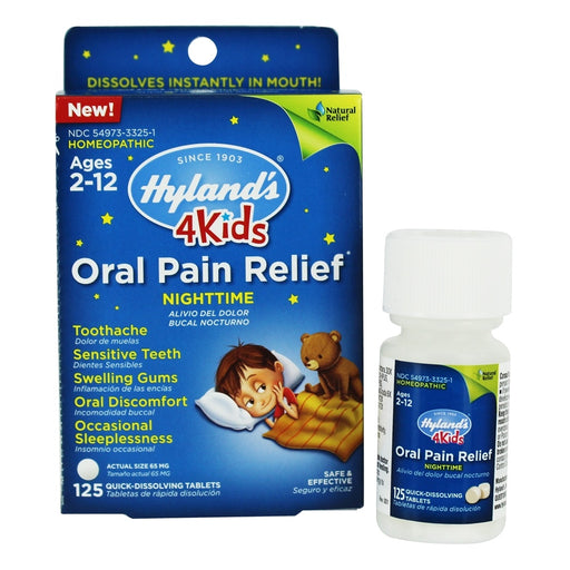 Hyland's Hyland's 4 Kids Nighttime Oral Pain Relief Tablets, 125 Tablets Health Care