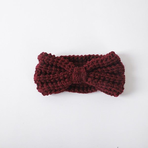 Knitted Bow Winter Head Band