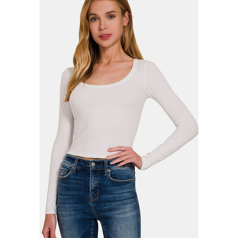 Zenana Scoop Neck Long Sleeve T-Shirt