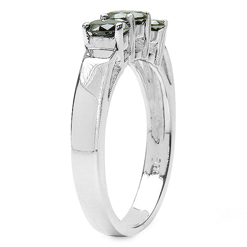 Bids.com 0.99 Carat Genuine Black Diamond .925 Sterling Silver Ring Rings