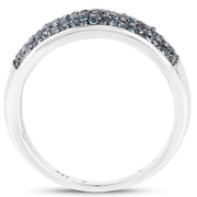 Bids.com 0.42 Carat Genuine Blue Diamond .925 Sterling Silver Ring Rings