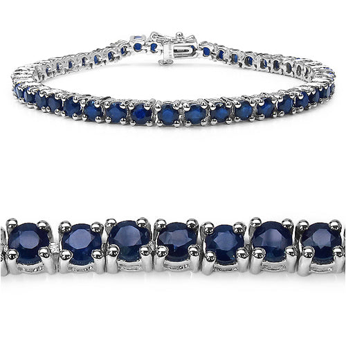 Bids.com 8.36 Carat Genuine Blue Sapphire .925 Sterling Silver Bracelet Bracelets