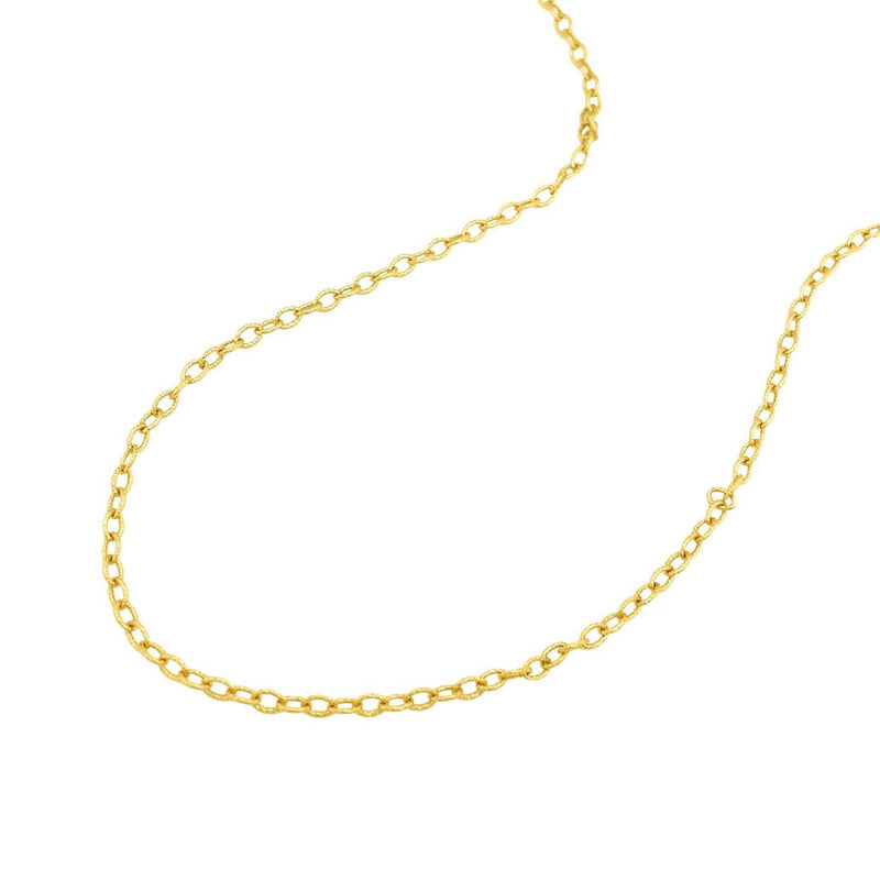 Bids.com 2.5mm 14k Yellow Gold Pendant Chain with Textured Links Necklaces