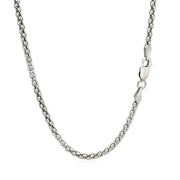 Bids.com Rhodium Plated 2.5mm Sterling Silver Popcorn Style Chain Necklaces
