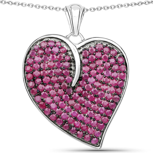 Bids.com 4.98 Carat Genuine Ruby .925 Sterling Silver Pendant Pendants
