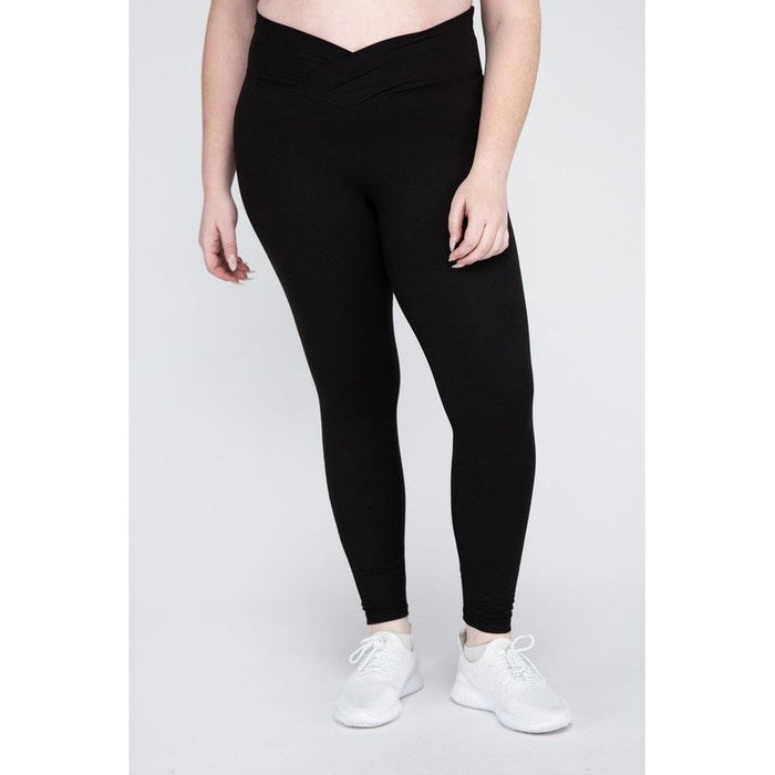 Plus Size V Waist Full Length Leggings