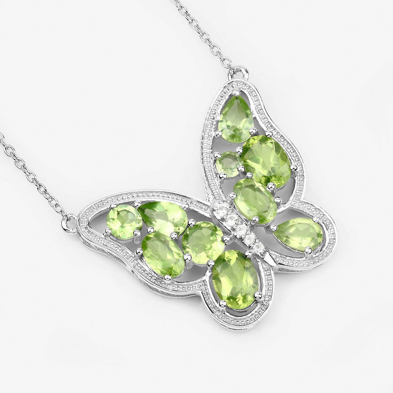 Bids.com 4.65 Carat Genuine Peridot .925 Sterling Silver Necklace Necklaces
